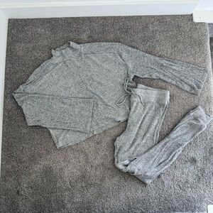 Topshop Light Gray Ribbed Knit Set